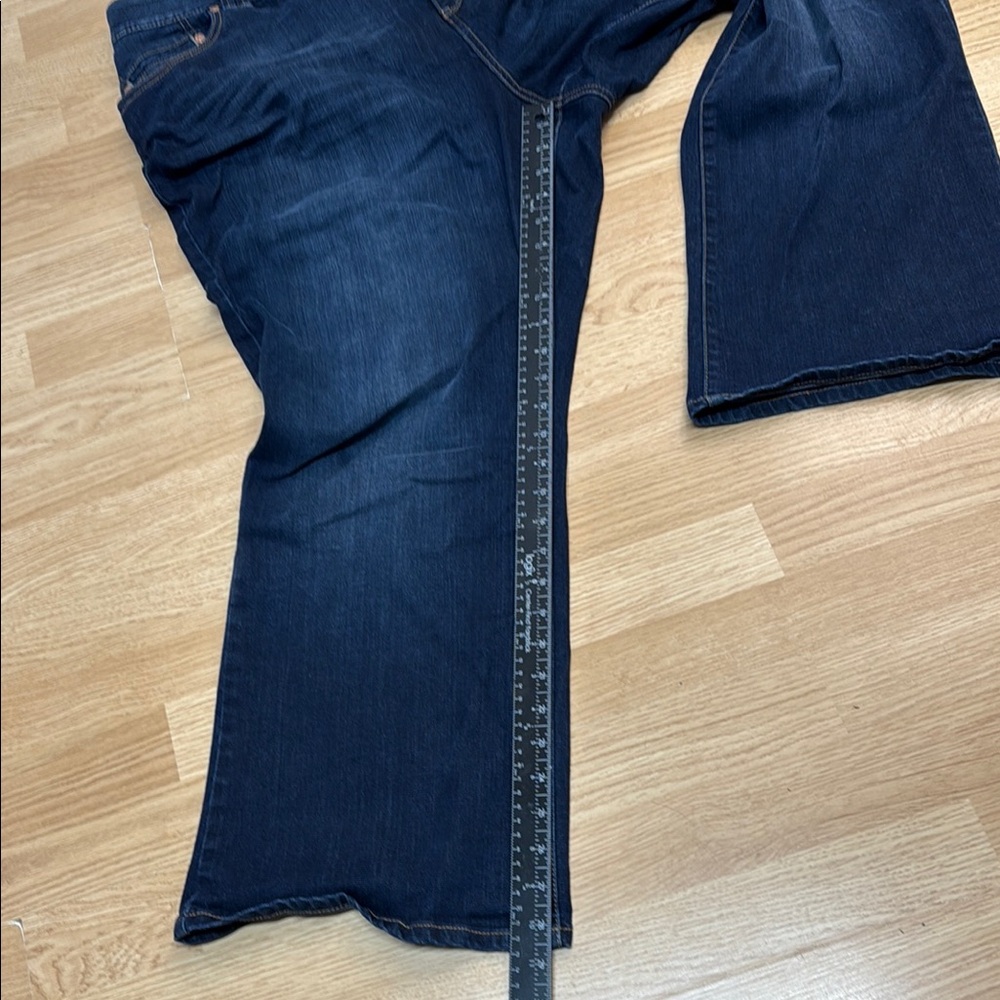 Lane Bryant Blue Bootcut Jeans with Subtle Fading. Stretch Whiskering - Picture 6 of 7